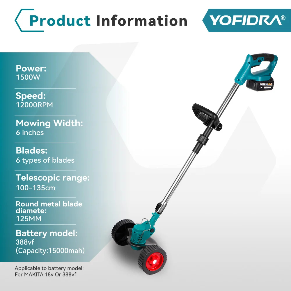 Akutrimmer teleskoopvarrega – 18V (ühildub Makita akudega) - Pilt 3