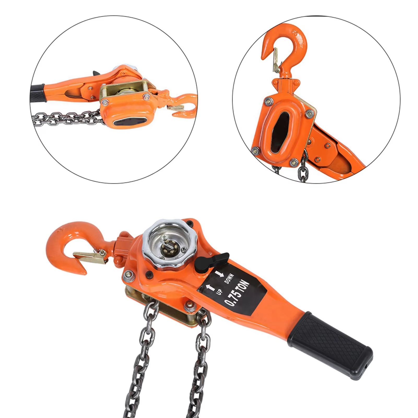 Manuaalne ketttõstuk-tali 750kg | Tsingitud teras | 3m tõstekõrgus - Image 3