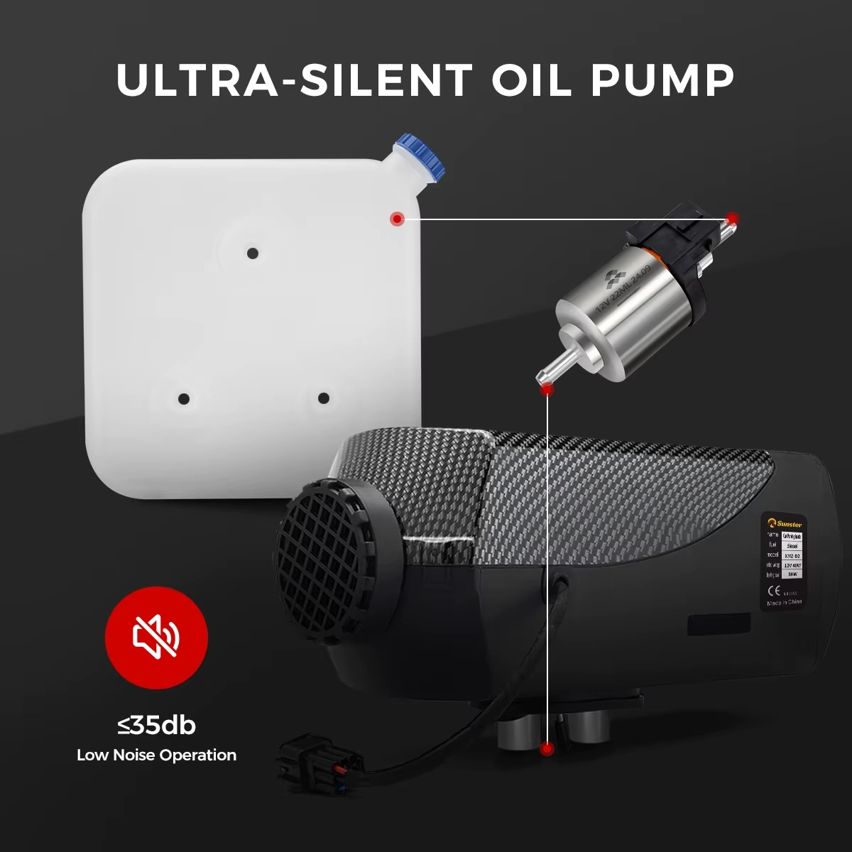 Ultra Silent 12V 22ML diiselkütteseadme kütusepump - Image 6