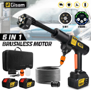 Võimas ja kaasaskantav 3500W harjadeta survepesur – 200BAR surve, 6-IN-1 reguleeritav düüs, 18V liitiumaku