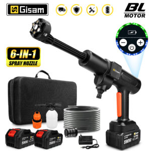 Võimas ja kaasaskantav 3500W harjadeta survepesur – 200BAR surve, 6-IN-1 reguleeritav düüs, 18V liitiumaku