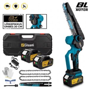 Juhtmevaba 8-tolline harjadeta kettsaag, 45000 p/min, Makita 18V aku ühilduv, koos 2 aku ja tarvikutega