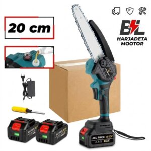 8-tolline harjavaba elektriline kettsaag, 1500W, 18V, kahe 15000mAh akuga, automaatse kettõlitusega