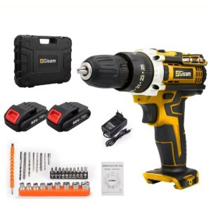 juhtmeta akutrell 21V – 2 aku, 25+3 pöördemomendi seadistust, LED-valgustus ja tarvikukomplekt plastikkohvris