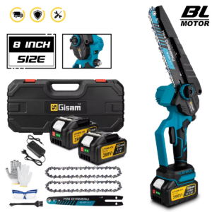 Juhtmevaba 8-tolline harjadeta kettsaag, 45000 p/min, Makita 18V aku ühilduv, koos 2 aku ja tarvikutega