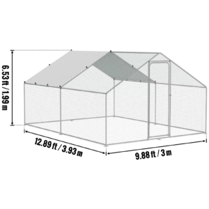 4x3m Metallist Aedik Välistingimustesse – Veekindel, UV-kaitsega, Tugev Raam, Sobib Kanadele ja Väikeloomadele