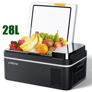 28L kaasaskantav autokülmik kahe tsooniga, LED-ekraani, kompressortehnoloogia ja ratastega. Jahutab kuni -20°C, sobib autosõiduks, matkadeks või suviseks piknikuks.