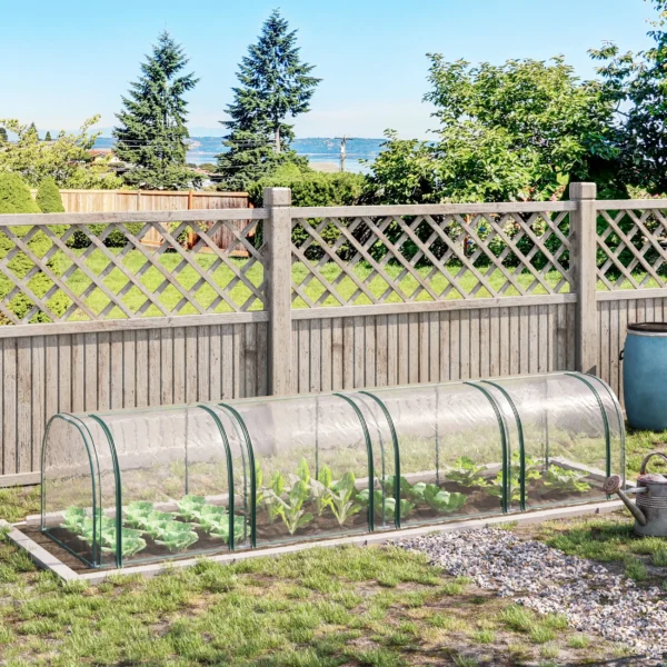 Kasvuhoone Taimedele 395 × 100 × 80 cm – Avar PVC Kate, Terastorud, 4 Tõmblukuga Ava, Tuulekaitse, Kerge Kaal, Aiakasvuhoone - Image 3