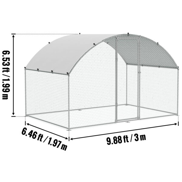 Suur Metallist Kanakuut Aedik Walk-in Tüüp | 3x2x2 m | Tugev Galvaniseeritud Konstruktsioon + Veekindel PE Kate - Image 2
