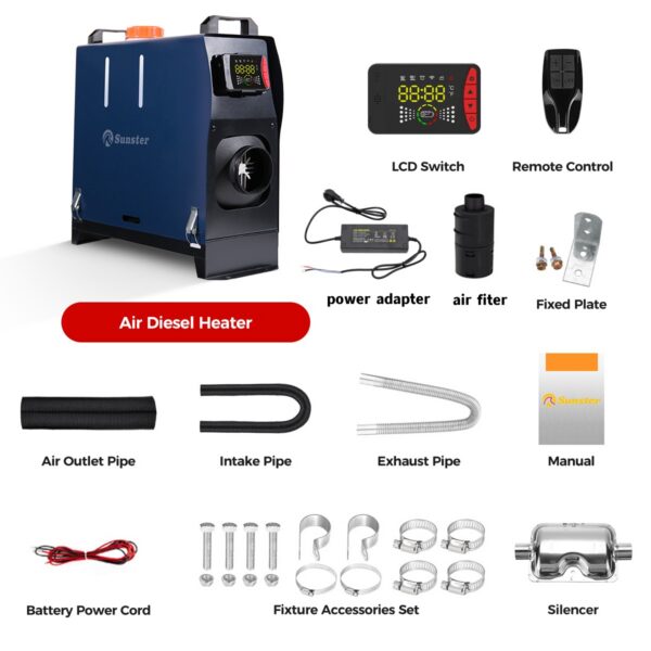 8kW Diisliõhuküte – APP ja LCD juhtimisega, 12V/24V/220V Universaalne Kütteseade Sõidukile, Garaaži, Telki või Matkaautole - Image 6
