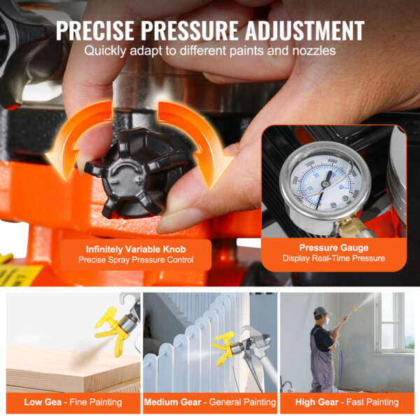 Airless Värvipritsi Komplekt Ratastel | 900W 1800PSI Pritsesurve, Pikendustoru ja Tarvikud - Image 4