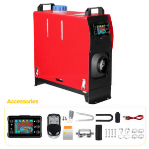 Punane-must 8kW All-in-One diiselsoojendi LCD-ekraani ja kaugjuhtimisega – ideaalne autodele, paatidele ja haagistele külmades tingimustes