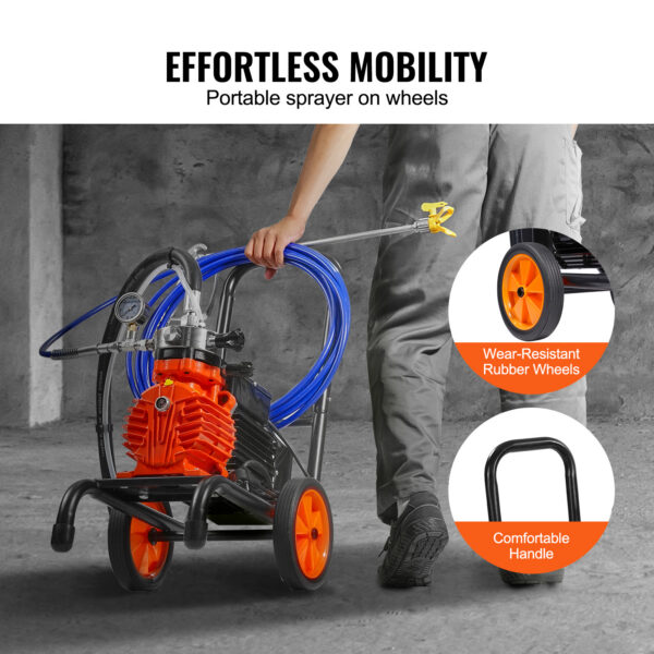 Airless Värvipritsi Komplekt Ratastel | 900W 1800PSI Pritsesurve, Pikendustoru ja Tarvikud - Image 2