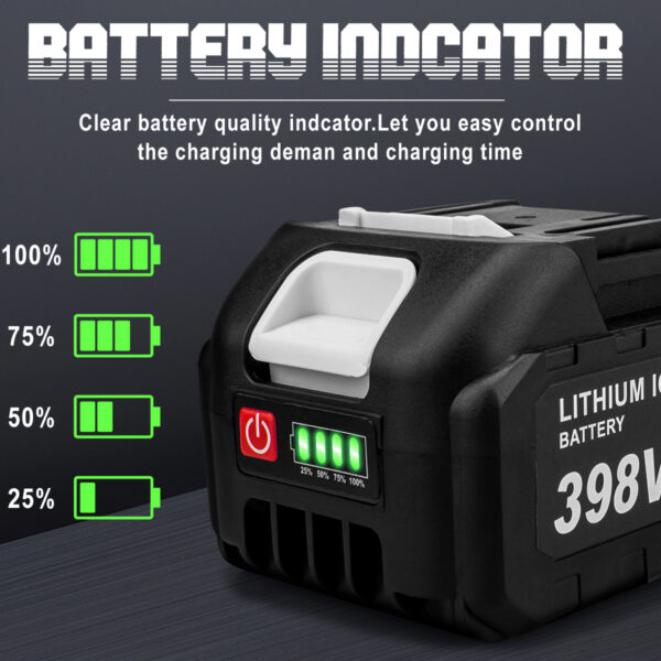 2×398VF 18V 15000mAh Liitiumakud ja Kiirlaadija – Sobivad Makita 18V Tööriistadele - Image 3
