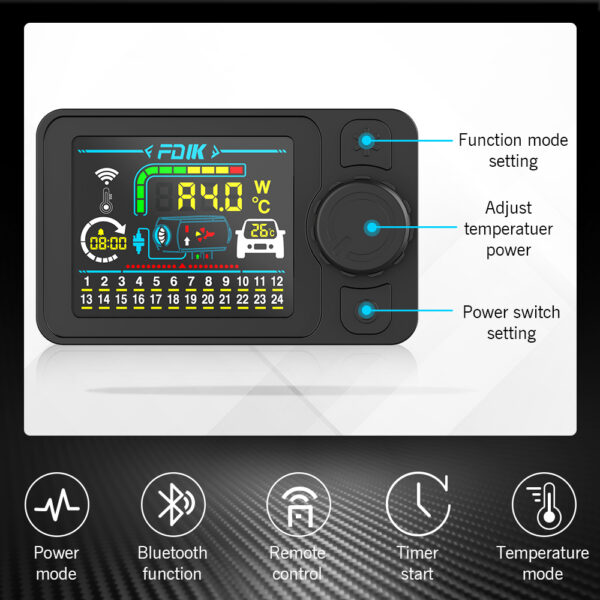 FDIK 8KW Diiselõhksoojendi 12V/24V/220V – LCD-ekraan, Bluetooth ja Puldiga Juhtimine, Kaasaskantav Diiselsoojendi Matkamiseks, Paadile, Haagissuvilale ja Sõidukitele - Image 7
