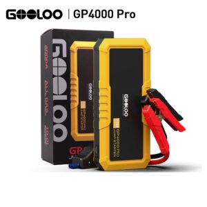 GOOLOO GP4000 Pro 4000A auto stardiabi ja akupank – kuni 12V bensiin / 10L diiselmootoritele, LED-valgusti ja 10 turvakaitset