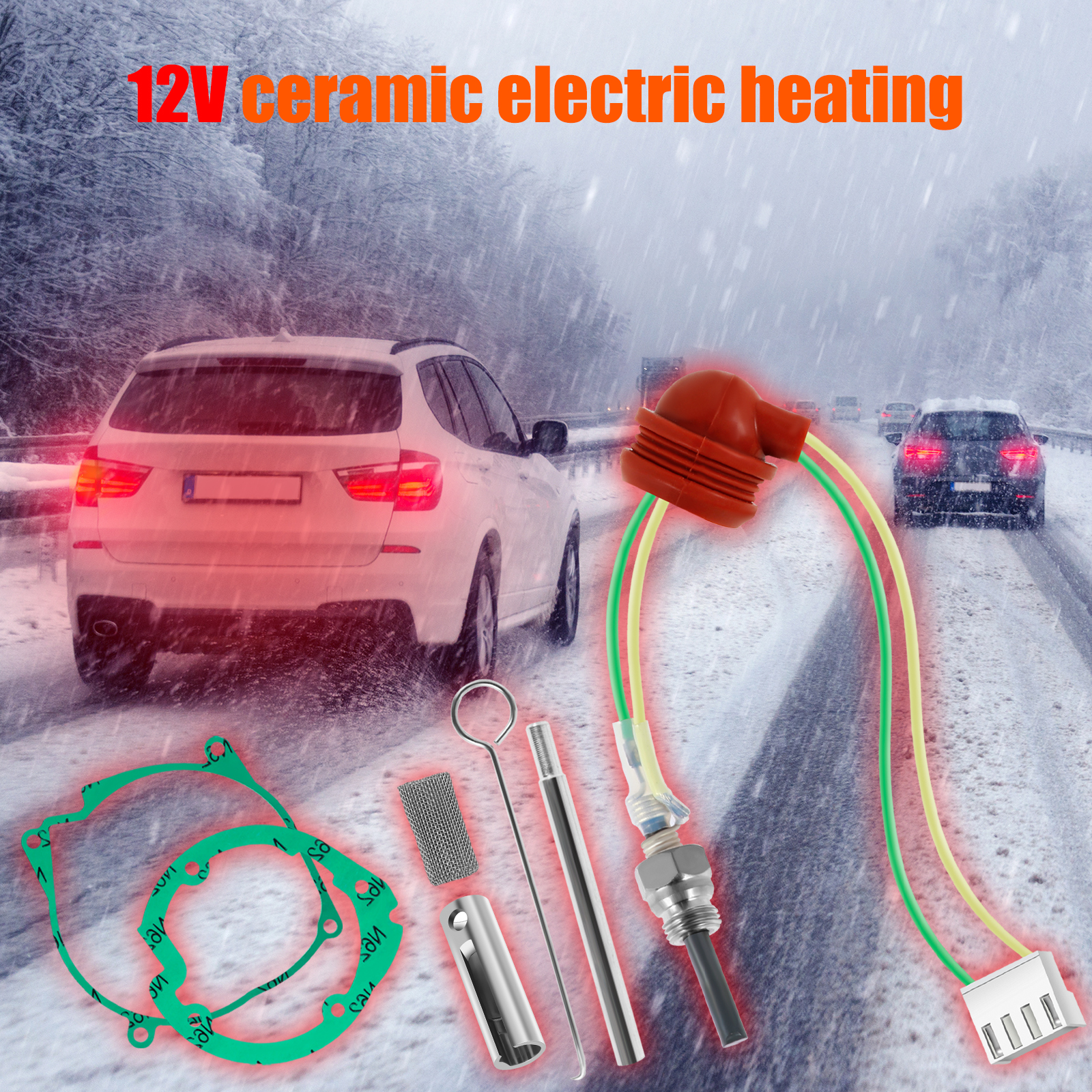 Hõõgküünla Remontkomplekt 12V – Sobib 5KW 8KW Diiselsoojendile – Keraamiline Süüteküünal, Filter, Tihendid ja Eemaldustööriistad – Webasto, Eberspächer ja Hiina Soojenditele - Image 3
