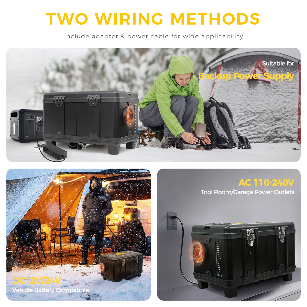 8KW Sunster Tööriistakohvris Diiselsoojendi 12V/24V/220V – LCD Ekraan, Bluetooth & Puldiga – Kõrge efektiivsusega kütteseade Matkaautodele, Garaažile, Paadile, Telki - Image 3