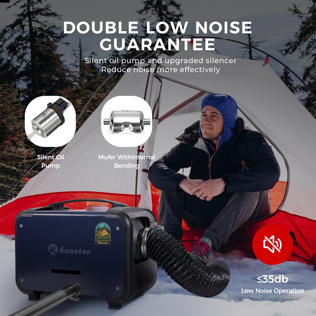 8KW Sunster Diiselsoojendi 12V/24V/220V – LCD Ekraan, Bluetooth & Puldiga – Kütteseade Matkaautodele, Garaažile, Telki, Sõidukile - Image 4