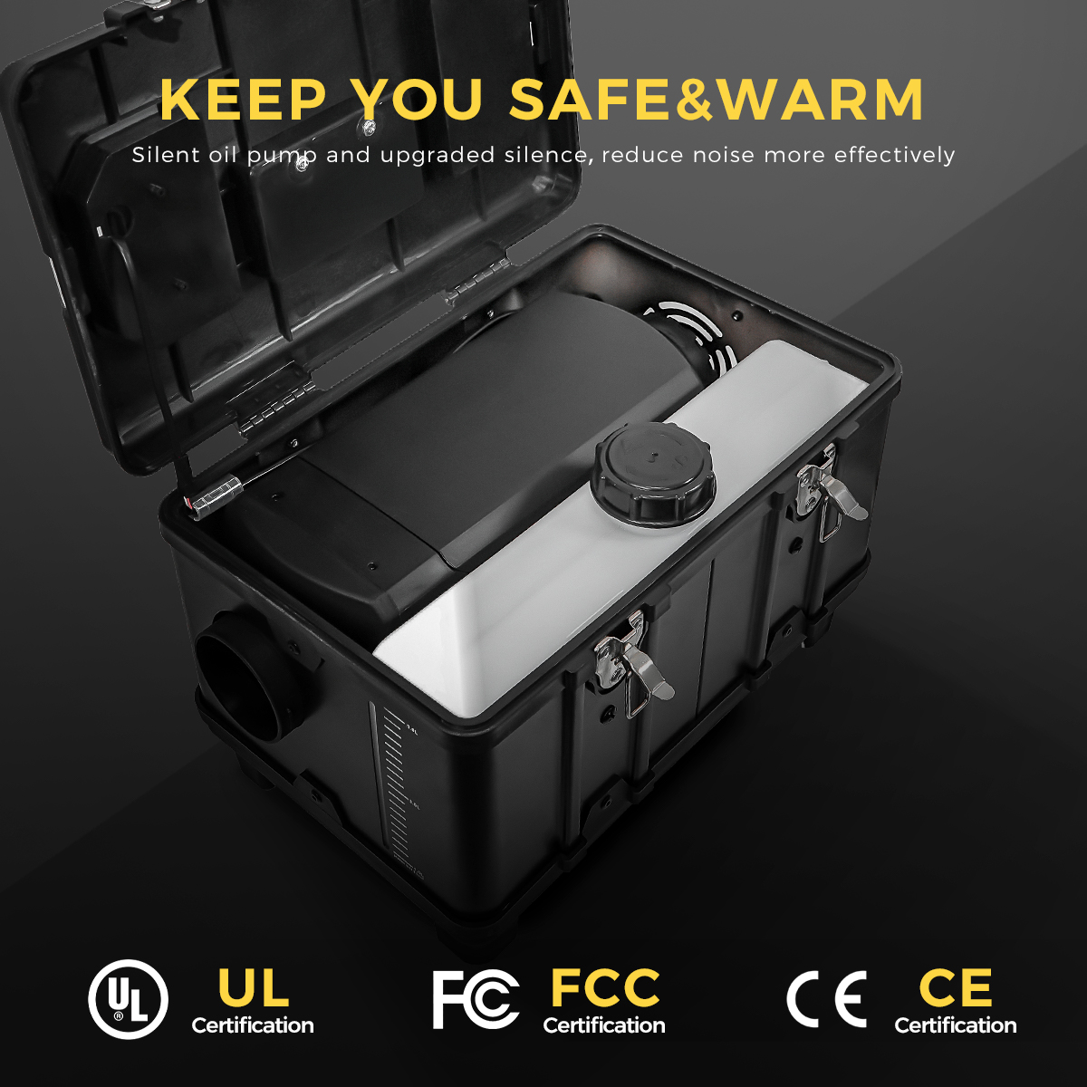 8KW Sunster Tööriistakohvris Diiselsoojendi 12V/24V/220V – LCD Ekraan, Bluetooth & Puldiga – Kõrge efektiivsusega kütteseade Matkaautodele, Garaažile, Paadile, Telki - Image 2