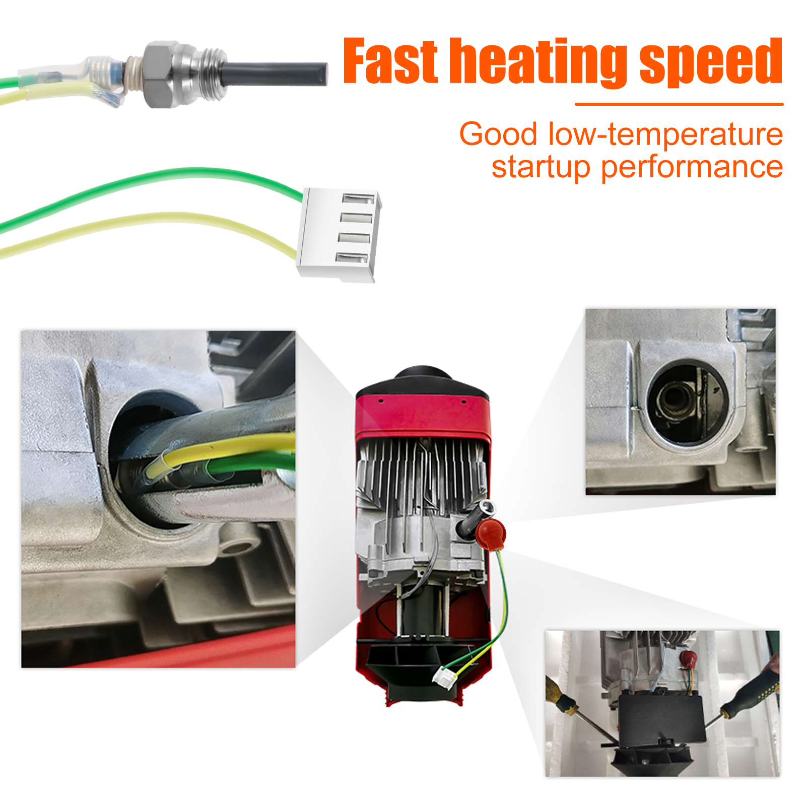 Hõõgküünla Remontkomplekt 12V – Sobib 5KW 8KW Diiselsoojendile – Keraamiline Süüteküünal, Filter, Tihendid ja Eemaldustööriistad – Webasto, Eberspächer ja Hiina Soojenditele - Image 2