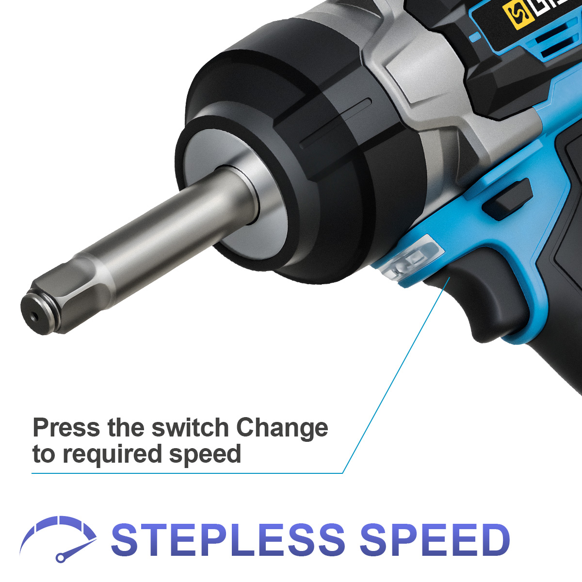 2800N.M Löökmutrikeeraja 1/2'' Pikendatud Võlliga + 2x 4.0Ah Aku + Kohver – 18V Makita Akuühilduv + LED Töövalgus + 5 Käiku - Image 2