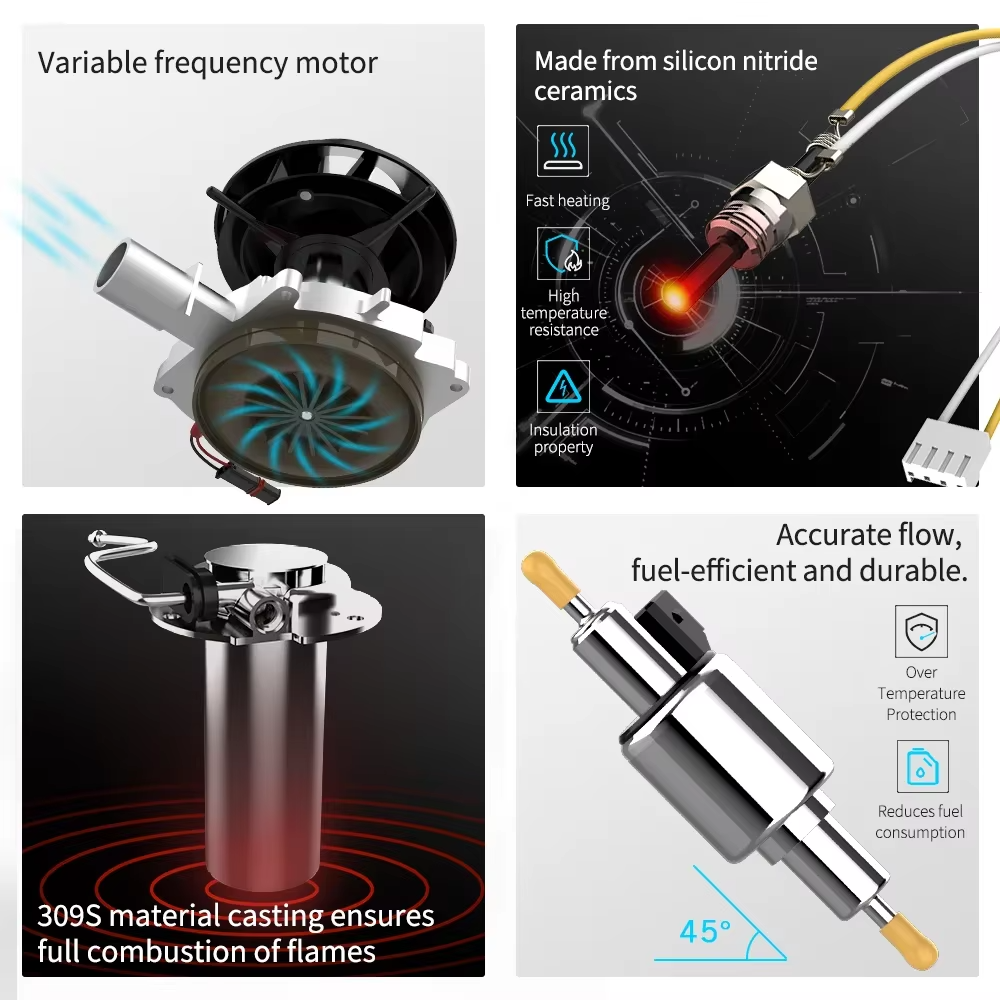 FDIK 5kW Diiselsoojapuhur 12V/24V – Alumiiniumkorpus, Bluetooth APP – Auto, Buss, Veok, Paadid, Garaaž - Image 4