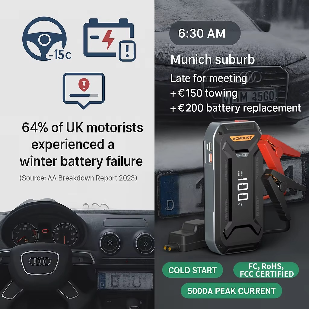 5000A auto käivitusabi ACMOUNT P120 – 12V, 3″ LCD-ekraan, kuni 10.0L diisel - Image 6