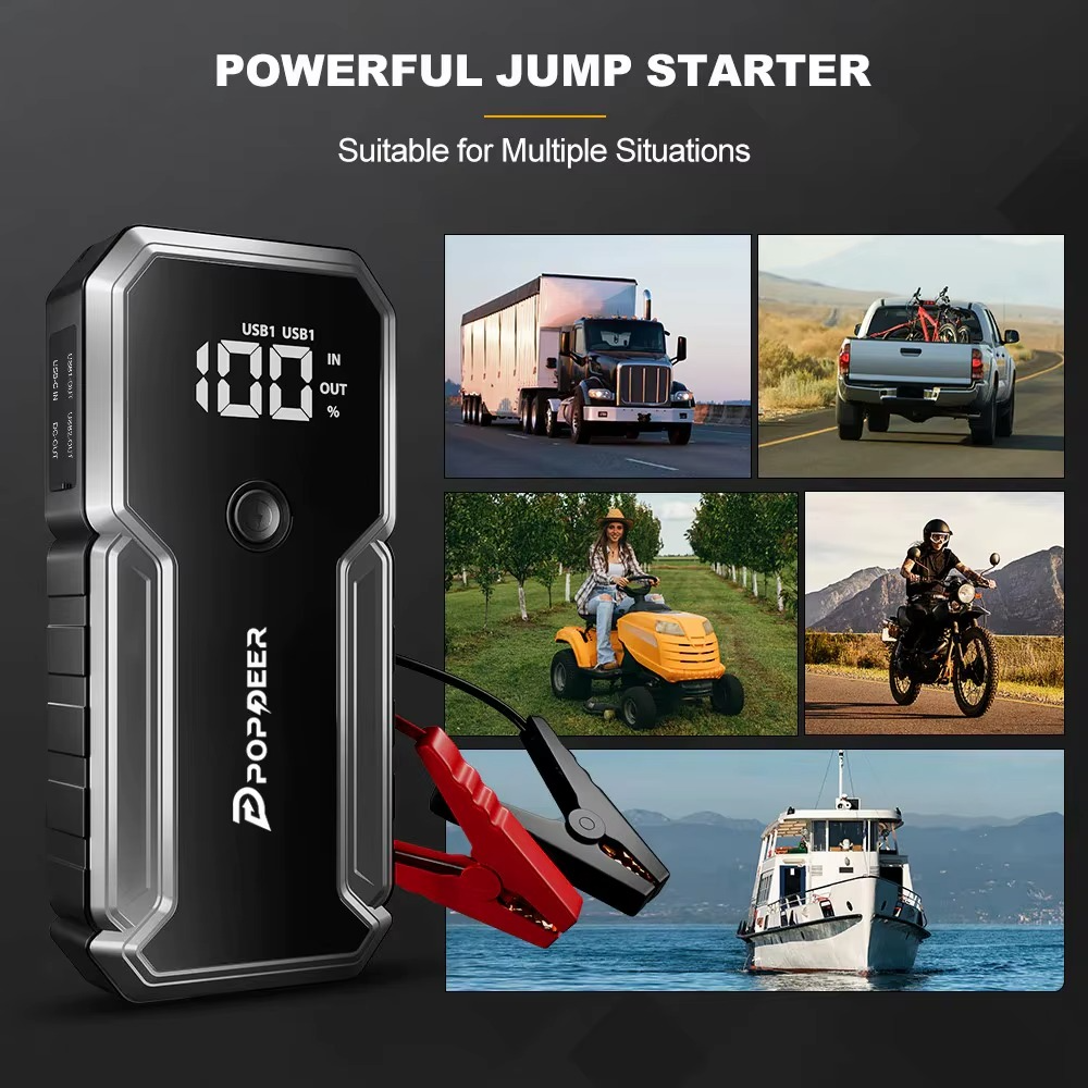 POPDEER PD-J02 3000A auto käivitusabi akupank 23 800 mAh (12V) - Image 5