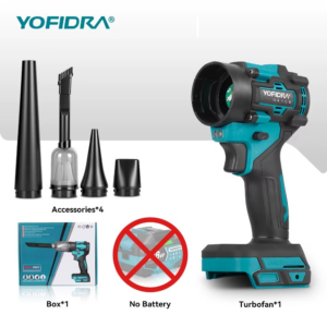 Yofidra akutoitega puhur ja tolmuimeja 2-in-1 – turbo õhupuhur Makita 18V akudele