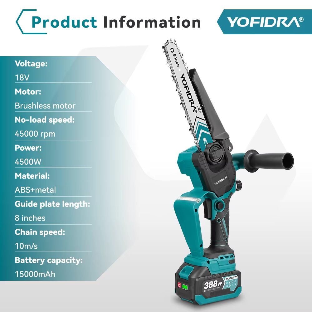 Yofidra 8″ Mini Akukettsaag – 2 Akut, Digitaalne Näidik - Image 6