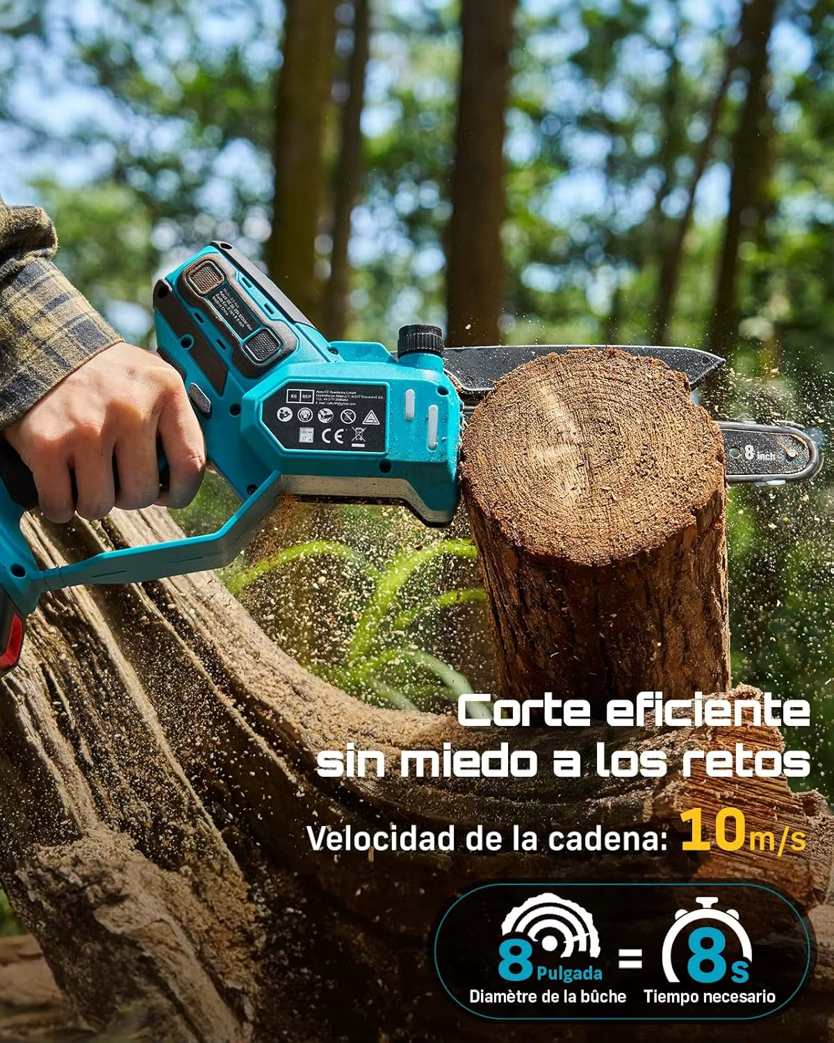 Seesii Mini Akukettsaag 6″/8″ – 2 Akut, Makita 18V Ühilduv - Image 6