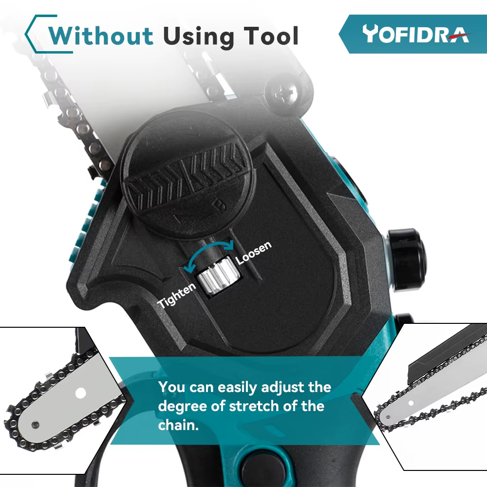 Yofidra 8" harjavaba akukettsaag – 2 akut, sobib Makita 18V akudele - Image 4