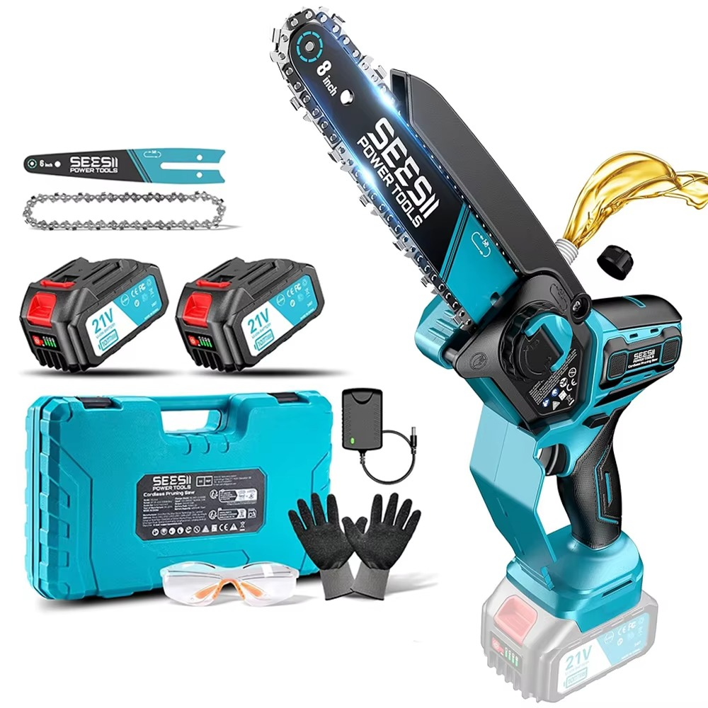 Seesii 2-in-1 akutoitega kettsaag 6″ ja 8″ – harjavaba mootoriga kompaktne kettsaag 2 akuga
