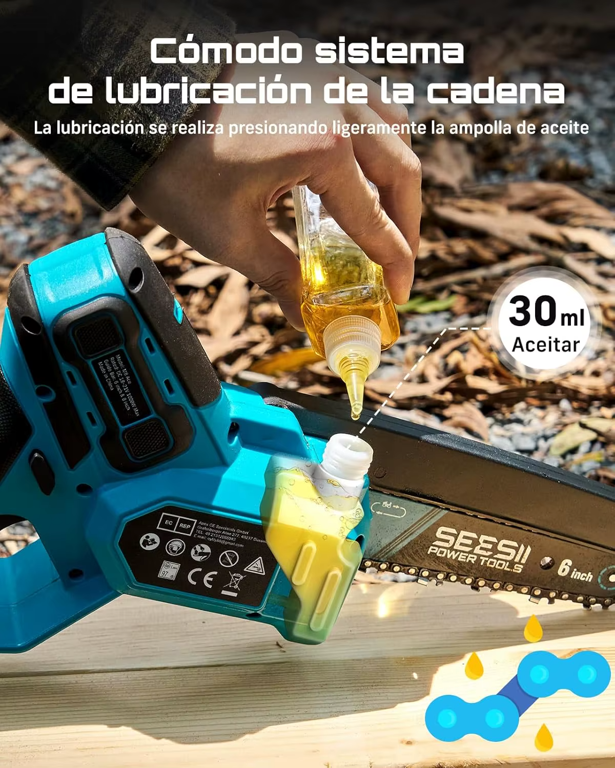 Seesii Mini Akukettsaag 6″/8″ – 2 Akut, Makita 18V Ühilduv - Image 5