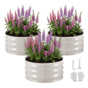 2 Pakki Tsinkitud Tõstetud Aiapeenraid, 120 x 60 x 30 cm – 3 tk