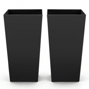kõrge taimekastide komplekt plast – Kõrged Taimekastid 2 Komplekt, 750 Mm Suured Õue Taimedele, Must