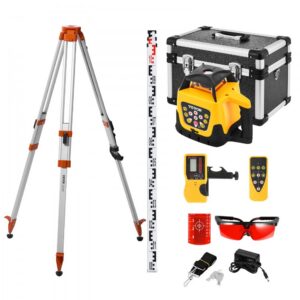 pöörlev lasernivelliir 360° ulatus – Pöörlev lasernivelliir komplektis (300 m ulatus, 360° pöörlemine, kaugjuhtimispult)