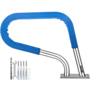 roostevabast terasest basseini käsipuu – Roostevabast terasest basseini käsipuu (81,2 x 58,4 cm, 115 kg kandevõime, sinine käepide)