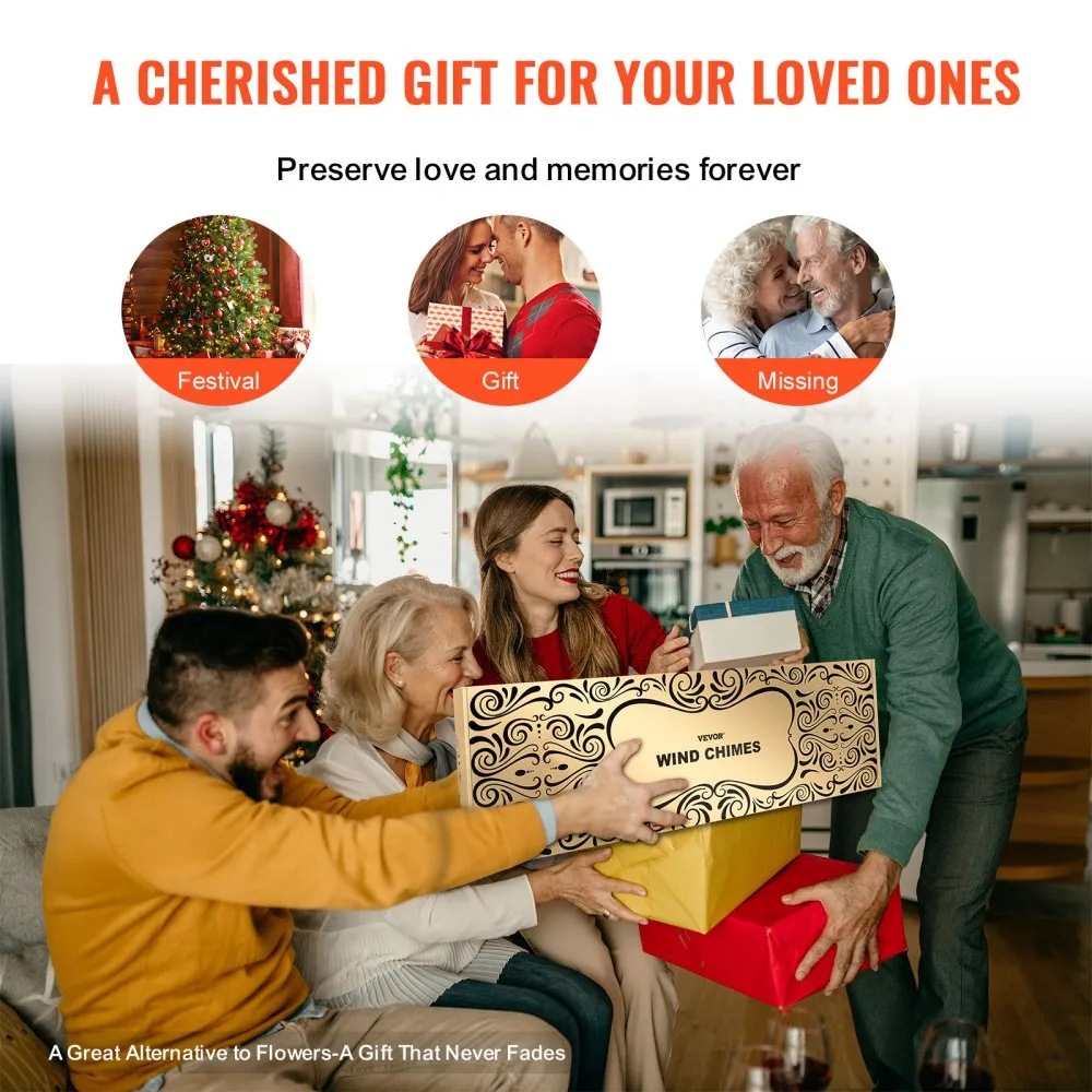 Süvatoonilised Tuulekellad (1677 mm, 6 Alumiiniumtoru, Must) – toote pilt 3