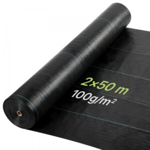 Maastikukangast Umbrohutõkkematt (100 g/m², 2×50 m, PP Materjal)