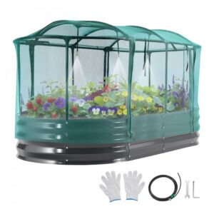 Tsingitud Tõstetud Aiapeenar Isekastmissüsteemiga (180×90×30 cm), Ovaalne