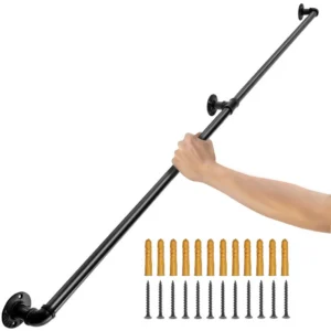 trepikäsipuu süsinikterasest 152,4 cm – Trepikäepide süsinikterasest (152,4 cm, 199,6 kg kandevõime, must viimistlus)