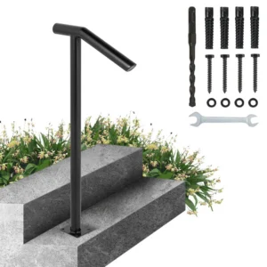 ümmargune metallist käsipuu treppidele – Ümmargune metallist käsipuu (45 cm, 96 cm, 200 kg kandevõime)