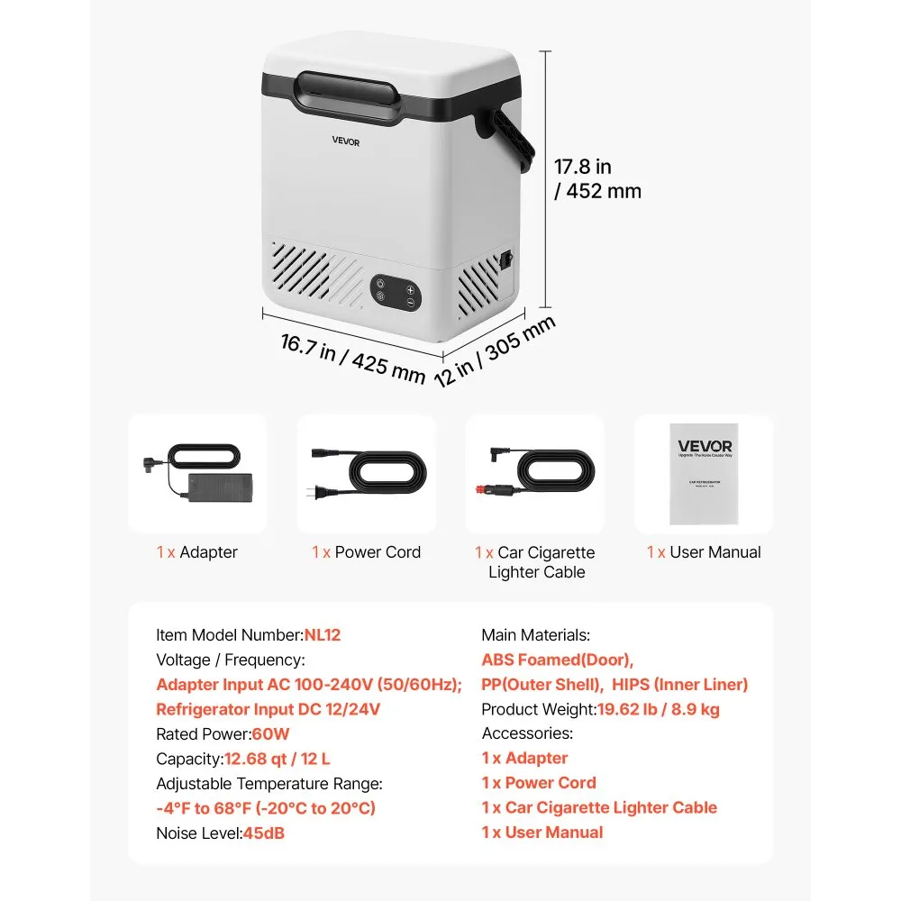 12V Auto Külmik (12 L, -20°C Kuni 20°C, Kaasaskantav Kompressor) – toote pilt 6