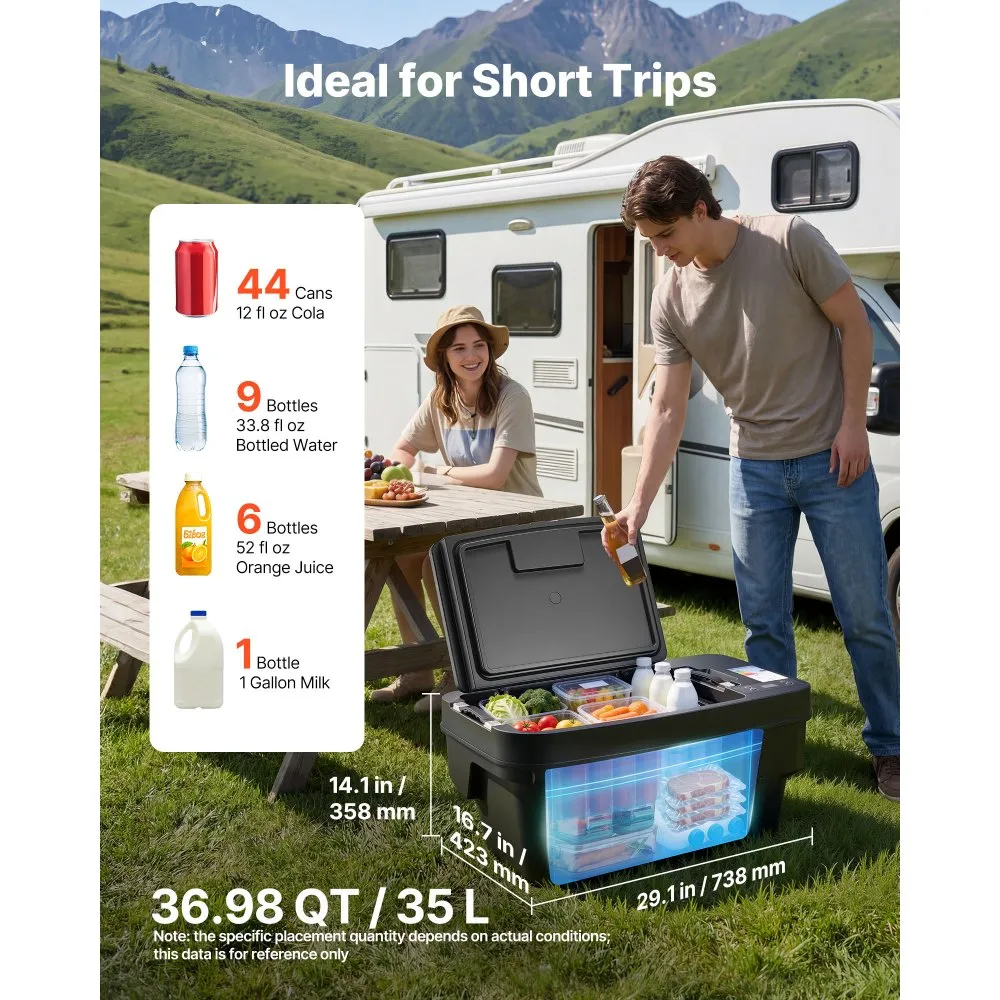 12V auto külmik (35 L, -22°C kuni 10°C, kompressor) – toote pilt 1