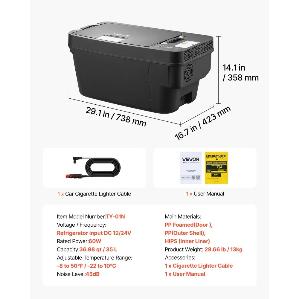 12V auto külmik (35 L, -22°C kuni 10°C, kompressor) – toote pilt 6