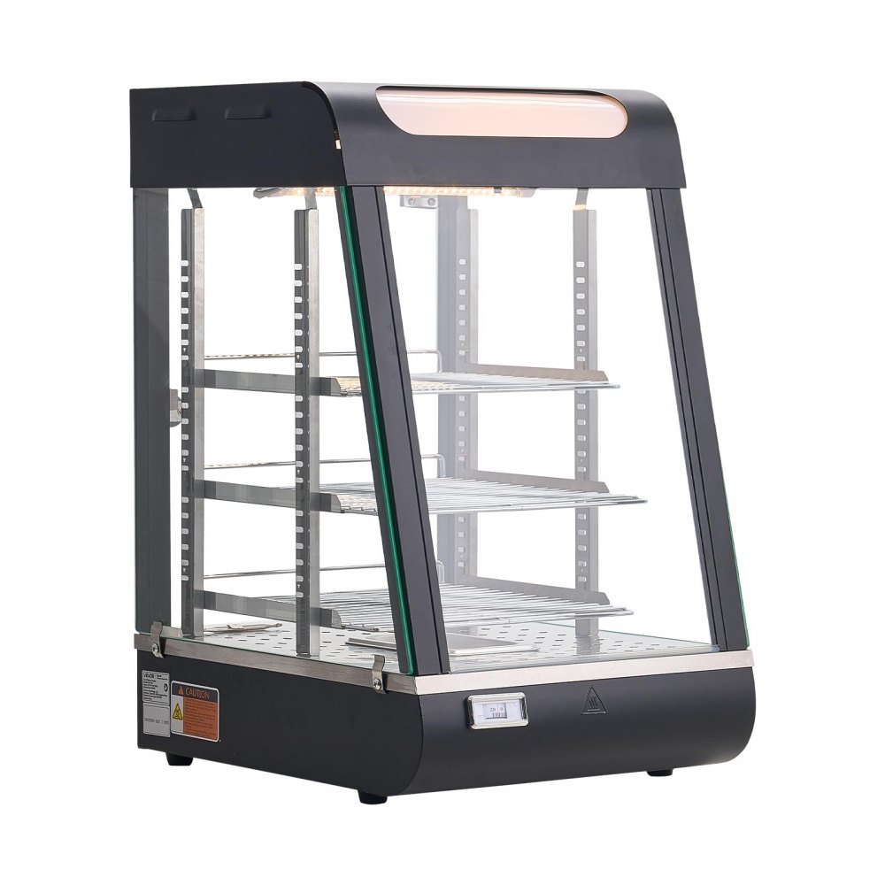3-Korruseline Kaubanduslik Toidukütte Vitrine, 800W, LED-Valgustusega – toote pilt 8