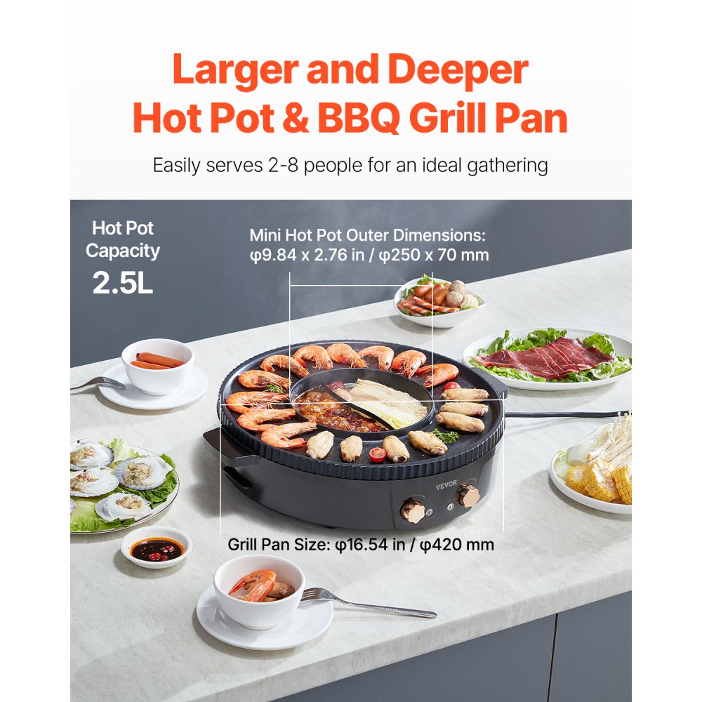 Elektriline Grill Ja Hot Pot (1800 W, 2,5 L, Mittekleepuv) – toote pilt 2