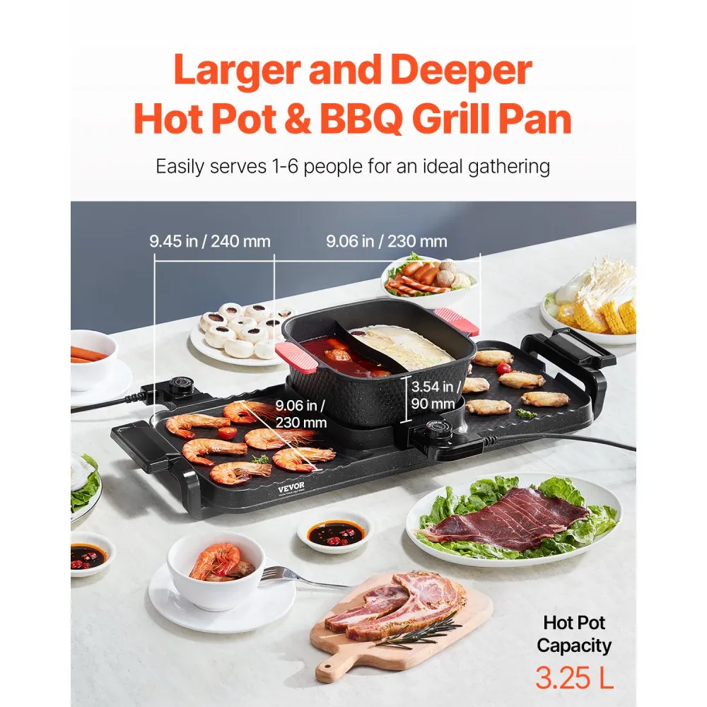 Elektriline grill-pott (2300 W, 3,25 L, eemaldatav kuumapott) – toote pilt 2